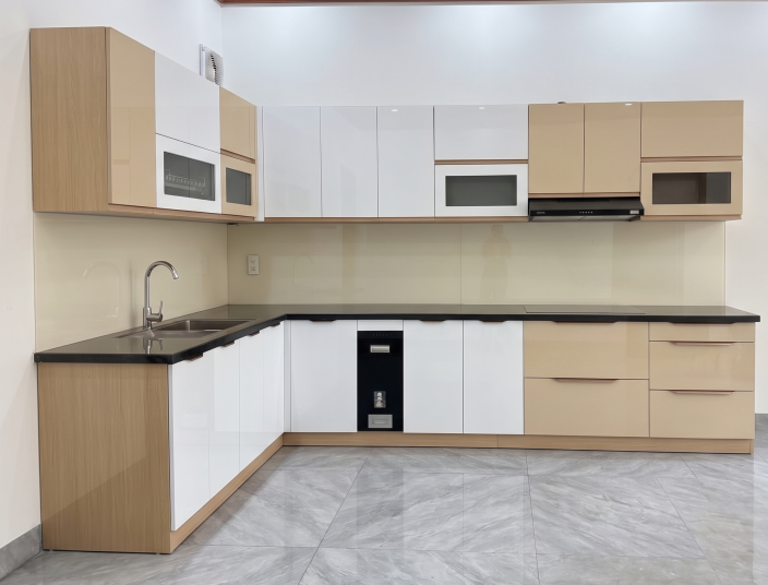 Tủ bếp nhôm kính đẹp