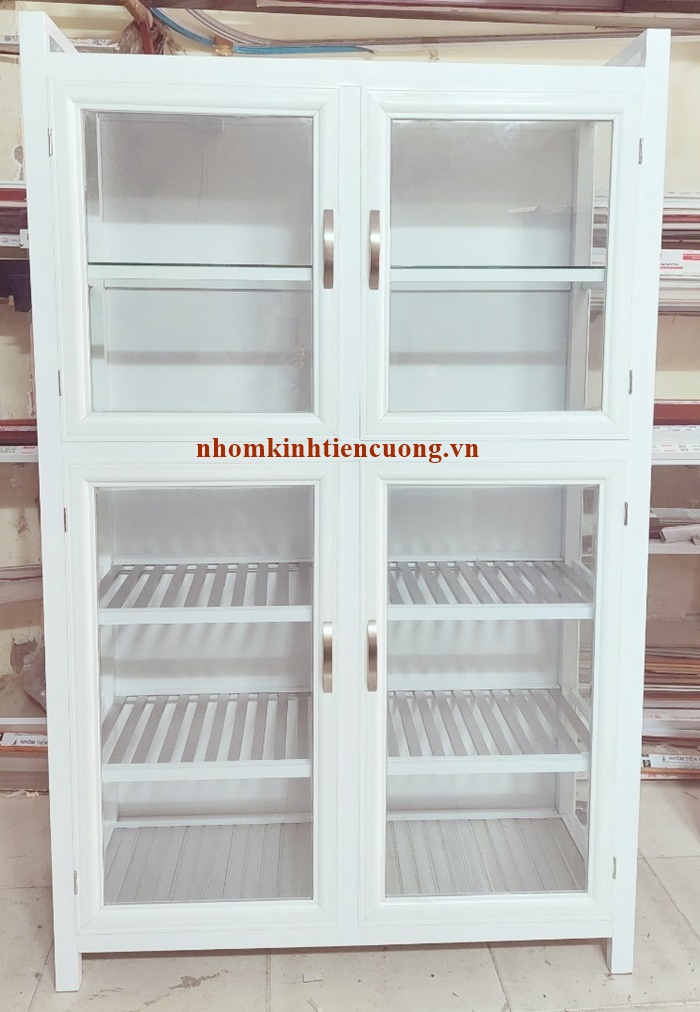 Mẫu Tủ Chén Nhôm Kính Đẹp