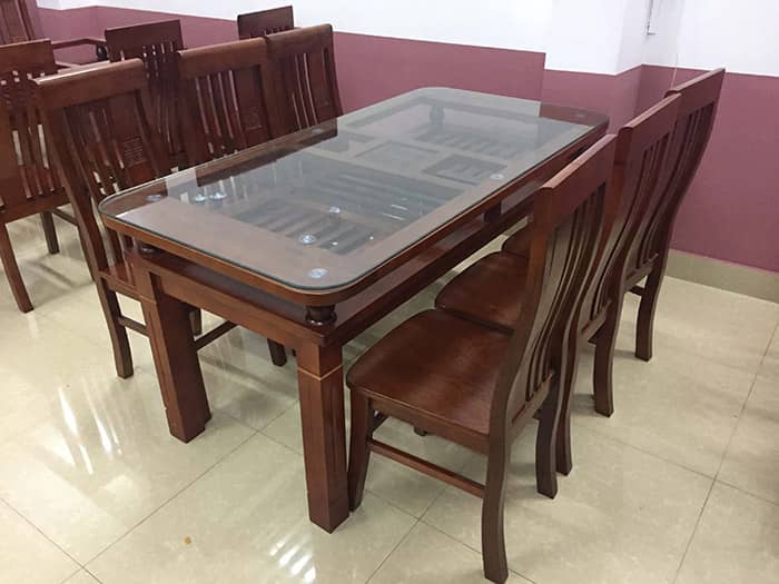 Kính cường lực mặt bàn ăn bo cạnh đẹp