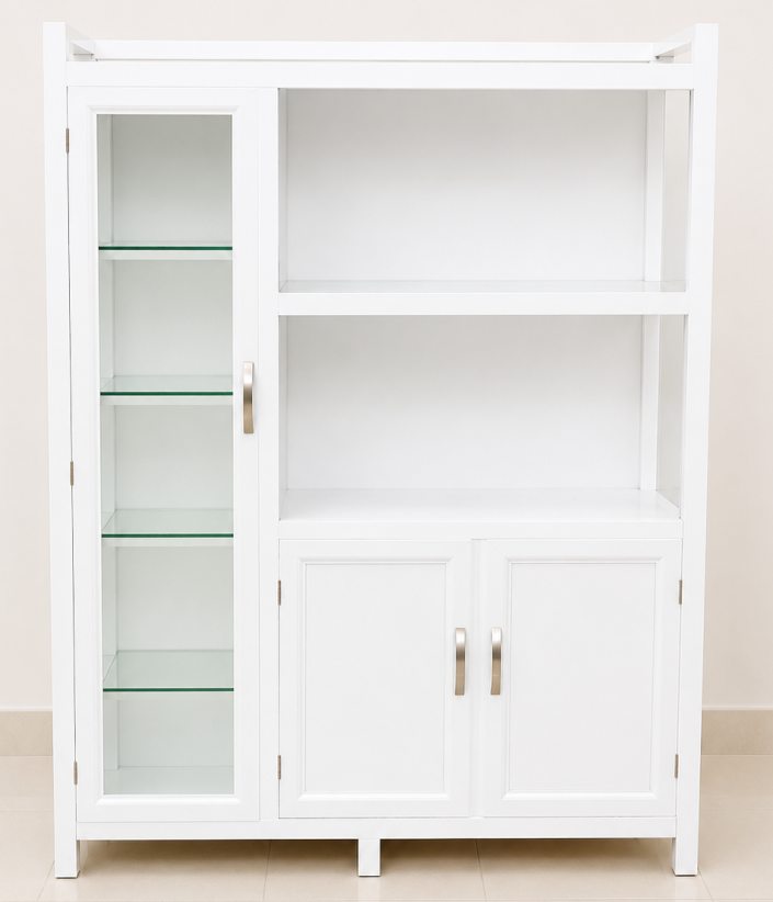 Tủ chén nhôm kính đẹp lắp đặt cho nhà bếp