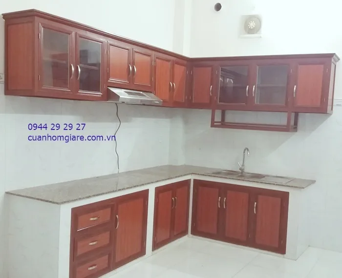 Tủ bếp nhôm kính giá rẻ tphcm