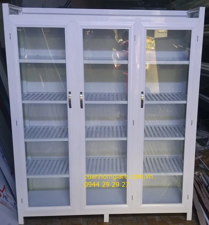Tủ Đựng Chén Bát Nhôm Kính