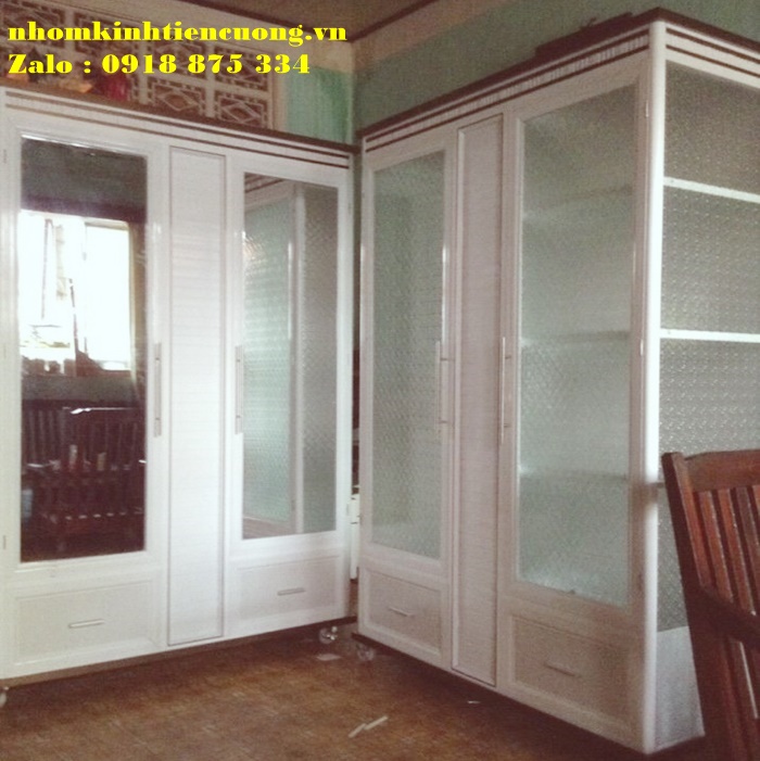 Tủ quần áo nhôm kính sơn tĩnh điện sản phẩm thiết kế ĐẸP