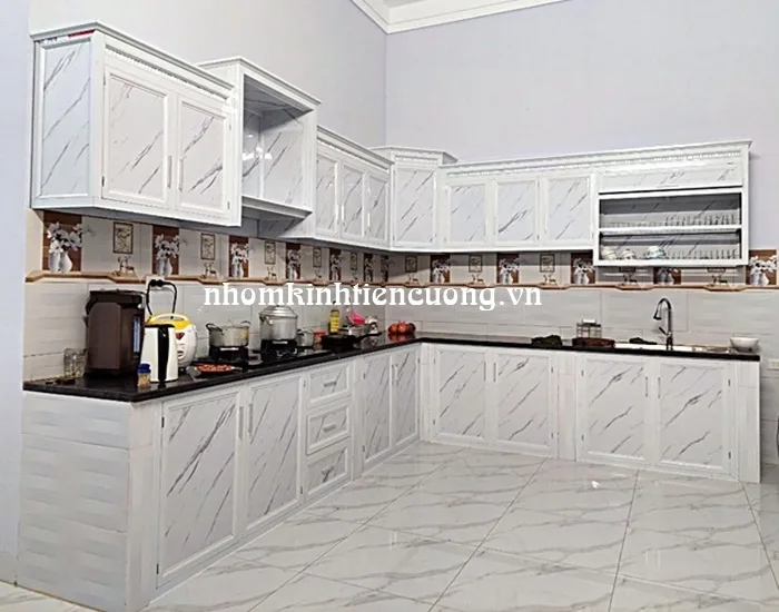 Làm Tủ Bếp Nhôm Kính