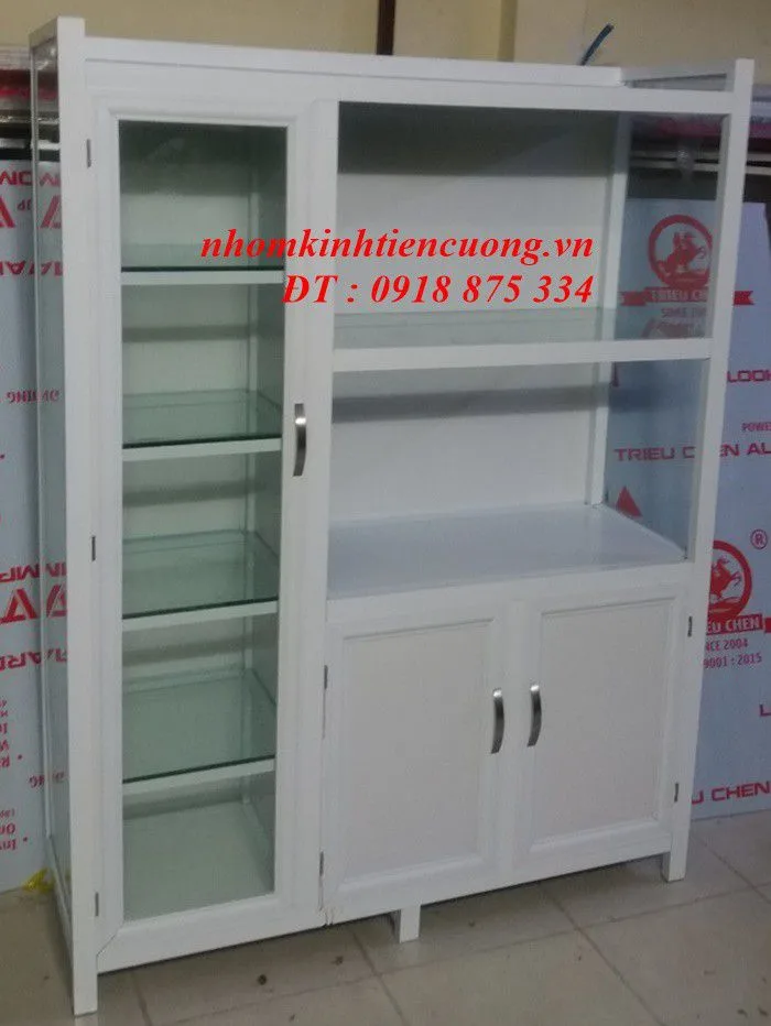 Tủ chén nhôm kính nhỏ hcm
