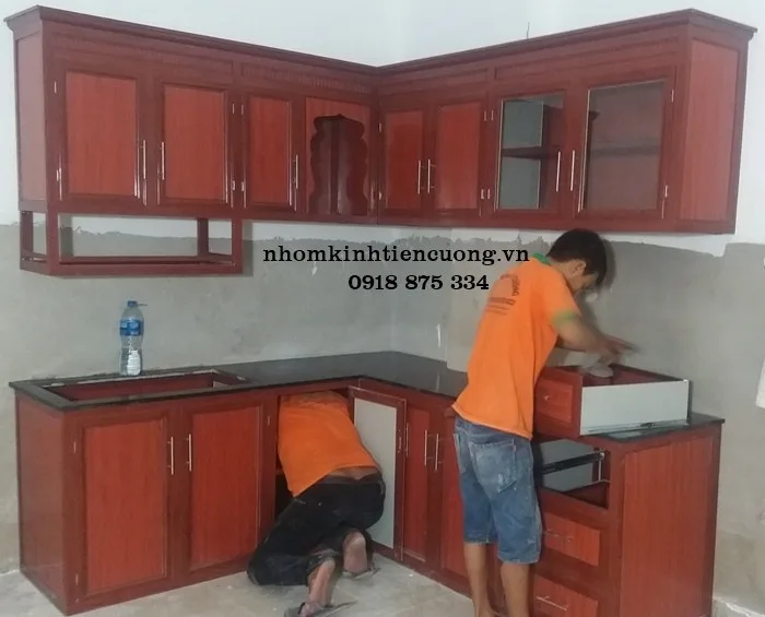 Tủ Bếp Nhôm Kính
