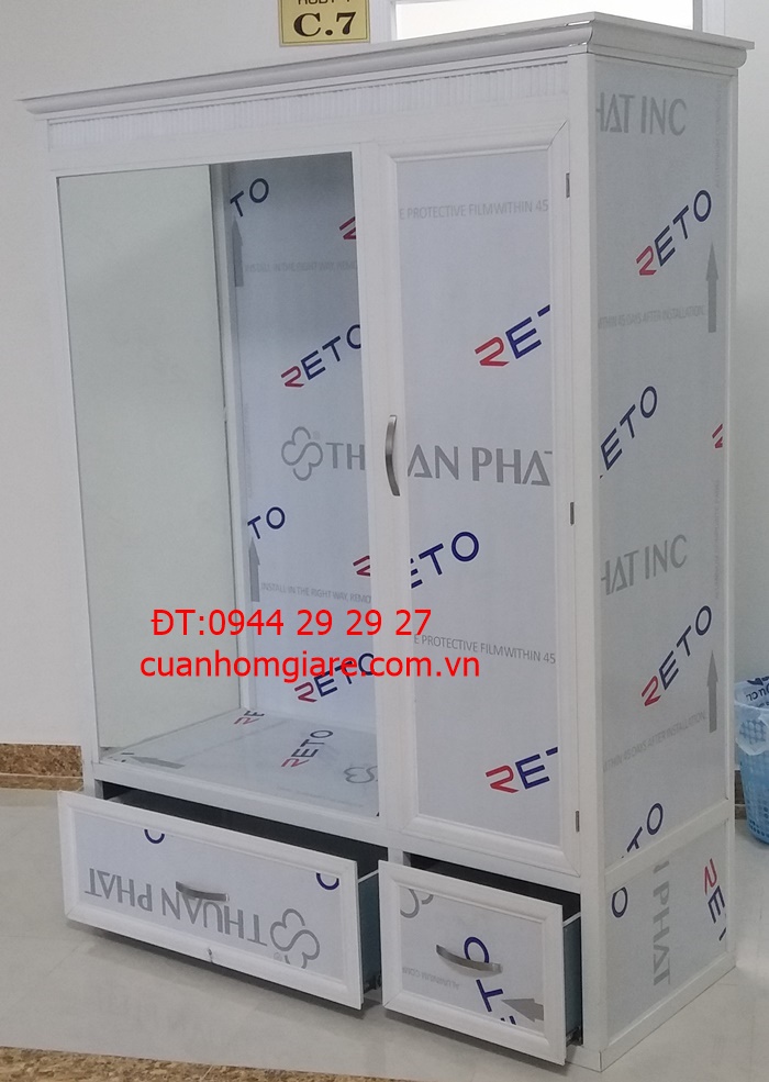 Tủ quần áo nhôm kính đẹp tphcm
