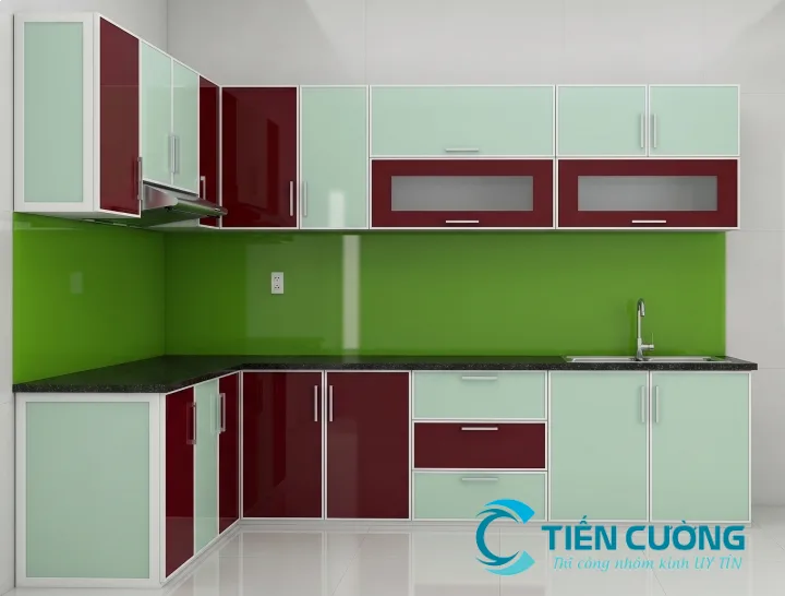 Tủ Bếp Nhôm Sơn Tĩnh Điện